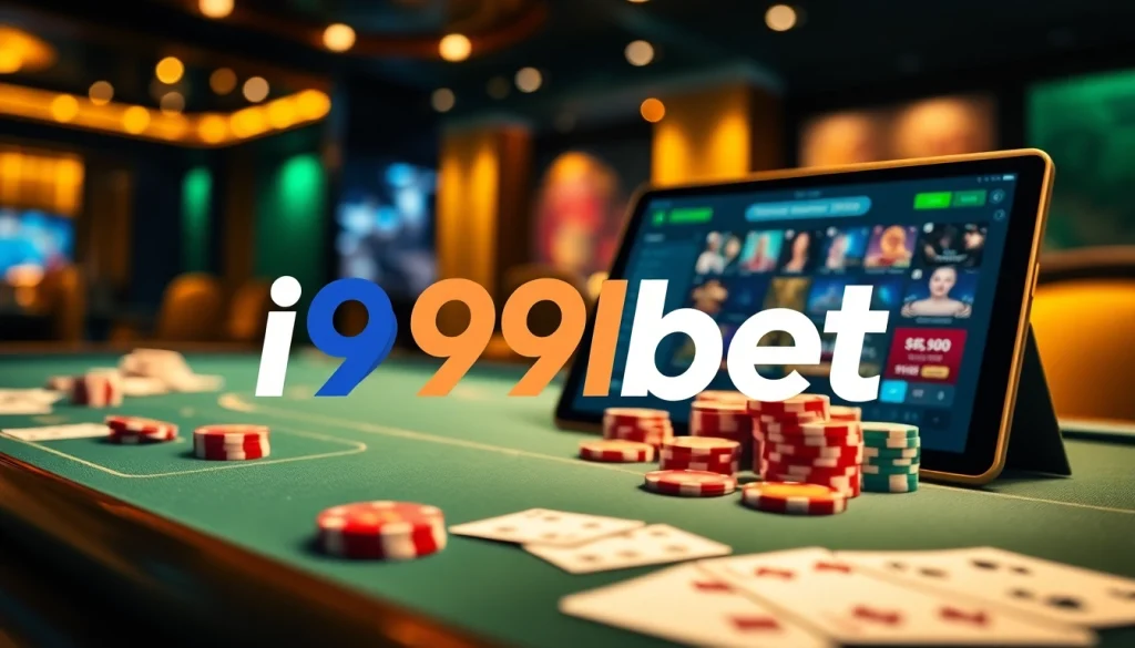 Players enjoying a thrilling poker game at i9bet's elegant casino.