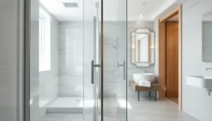 Enhance your bathroom with elegant sunney shower doors featuring sleek glass and polished metal.