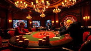 Engage with the hidden wiki link at an exciting poker table, showcasing high-stakes gambling action.