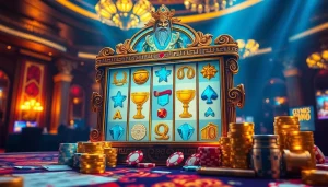 Players enjoying the exciting features of the olympus 1000 slot machine in a luxurious casino.