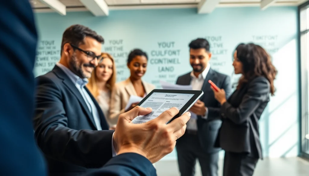 Enhance Contract Management efficiency with a team focused on contract analysis in a modern workspace.