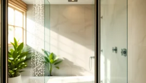 Experience elegant showers Australia in a luxurious bathroom setting with modern designs and tranquil ambiance.