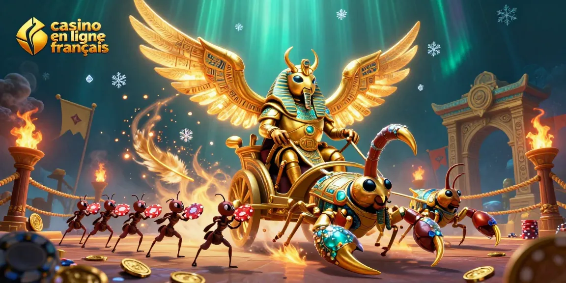 Découvrez l'univers captivant du casino en ligne français avec cette scène dynamique remplie de personnages et d'éléments de jeu.